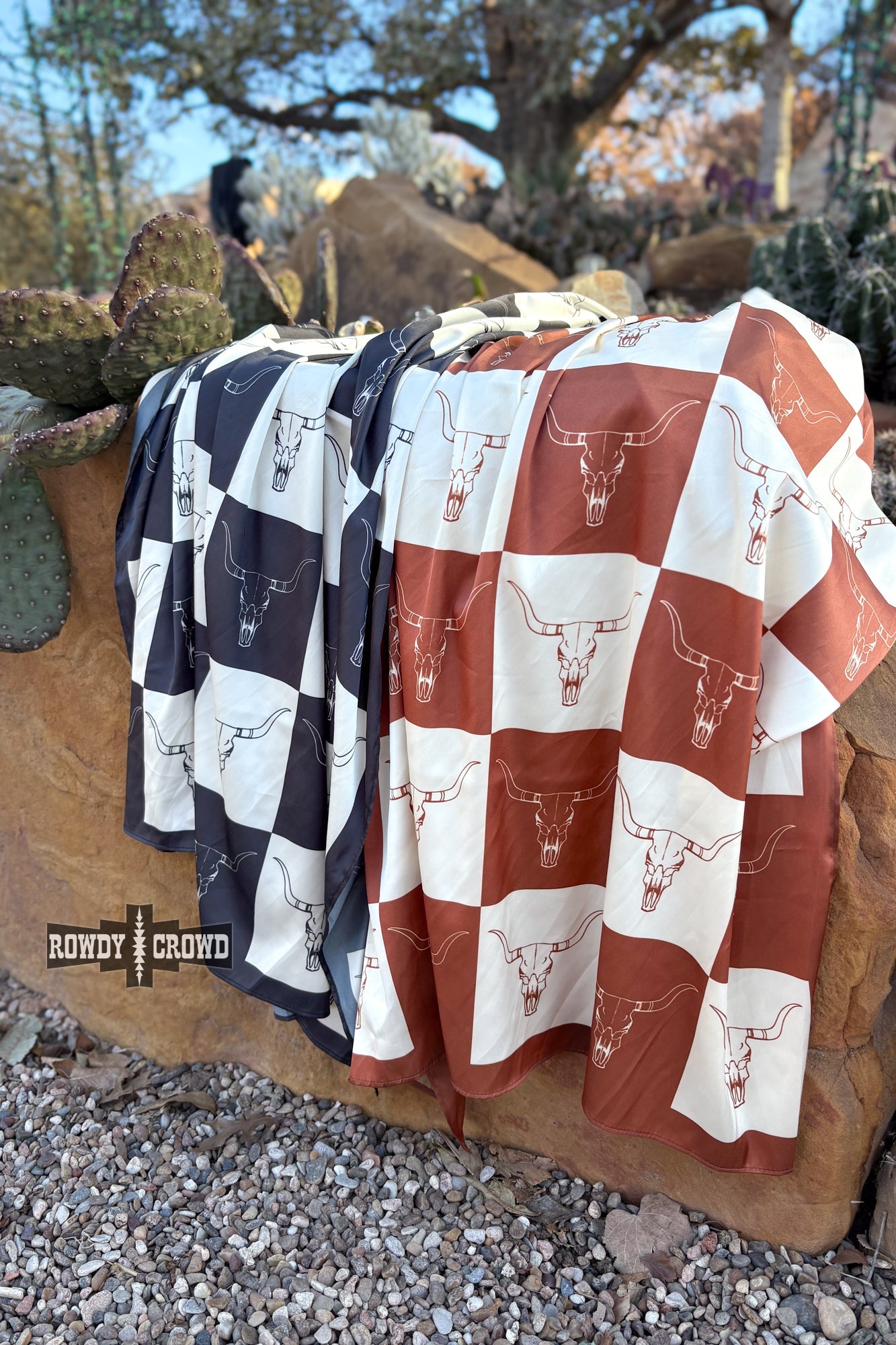 BLACK Checkered Skull Wild Rag