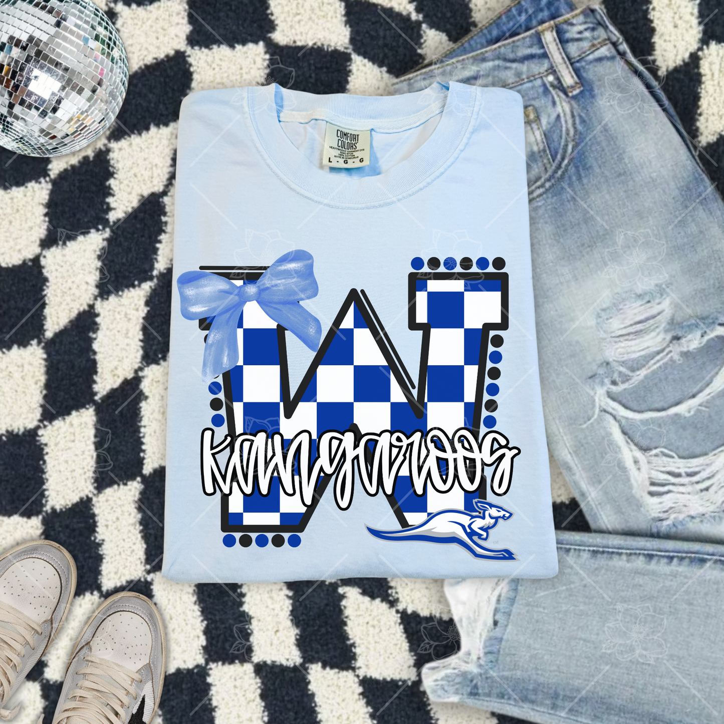 Custom Checkered Team Tee- Multiple Styles