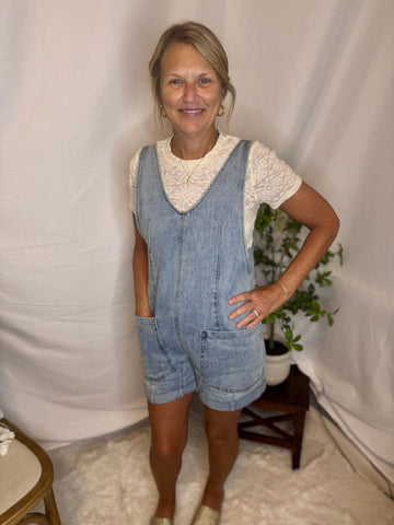 Denim Short Overalls