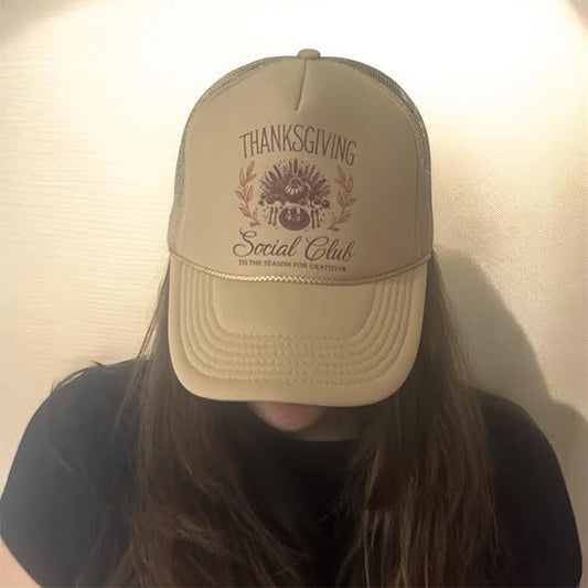"Thanks Giving Social Club, Tis the Season For Gratitude" Khaki Fall Seasonal&nbsp;