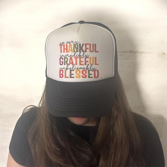 "So Very Thankful, Incredibly Grateful, and Unbelievably Blessed" Black and White Fall Seasonal.