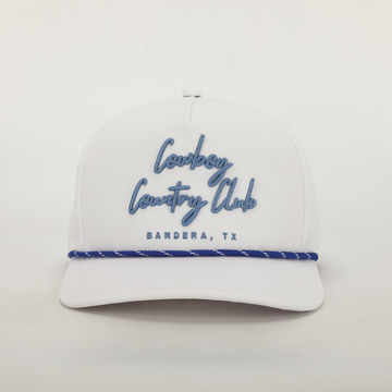 Cursive Roped Hat White