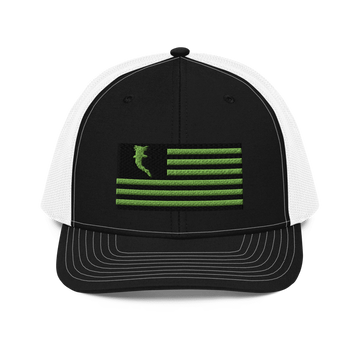 Flag Embroidered Neon Green (Snapback)