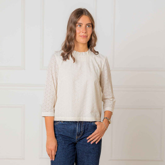 Organic Ruffle Neck Top