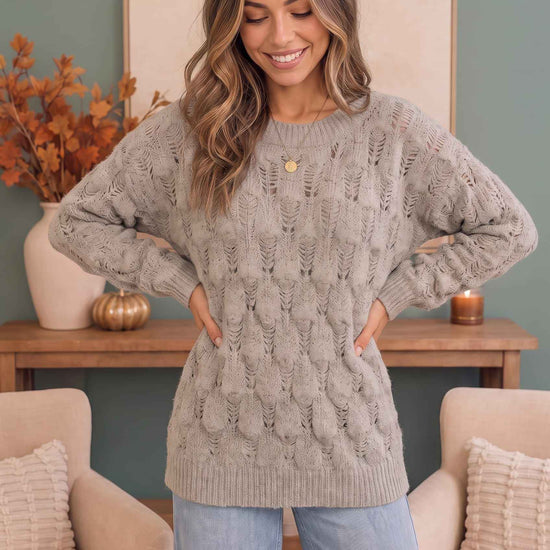 Family Dinner Pointelle Oversized Sweater