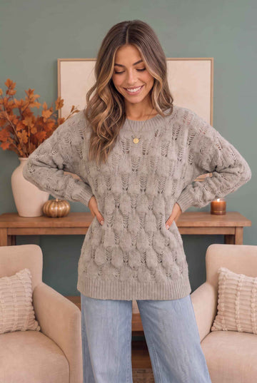 Family Dinner Pointelle Oversized Sweater
