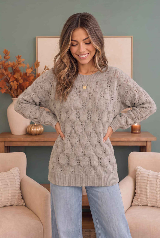 Family Dinner Pointelle Oversized Sweater