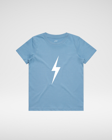WHITE BOLT TEE - CLOUD BLUE