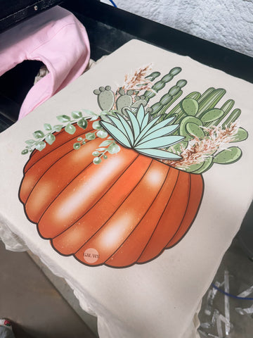 Pumpkin pot with cactus tee or sweatshirt