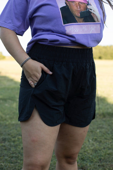 Black - Small-3X Wendy Windbreaker Shorts // Black