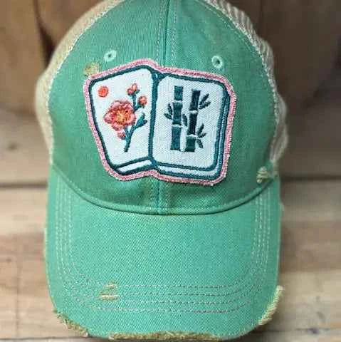 Mahjong- Distressed Trucker Hat