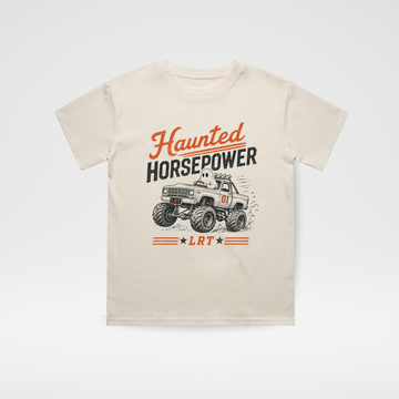 HAUNTED HORSEPOWER HALLOWEEN TEE - VINTAGE CREAM