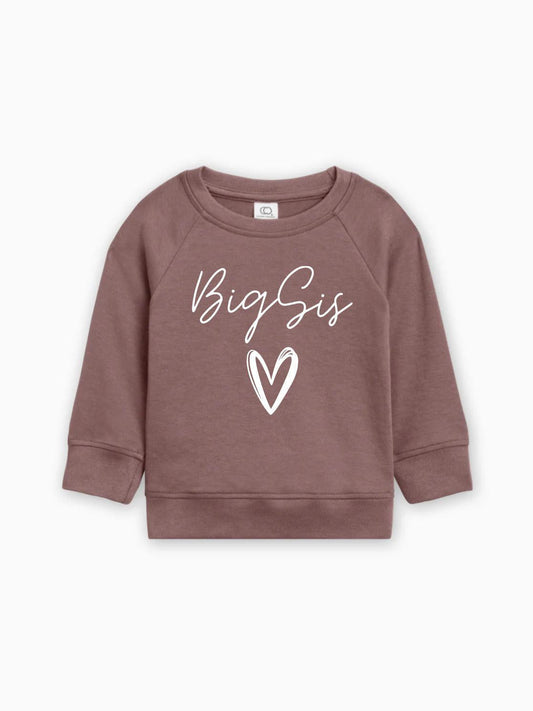 Big Sis Heart Organic cotton Pullover(Cursive)