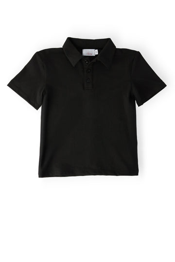 Boys Black S/S Polo