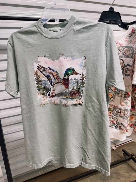 Watercolor mallard duck tee or sweatshirt