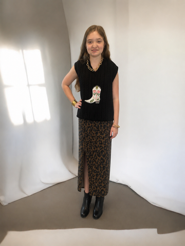 Floral Boot Sweater Vest