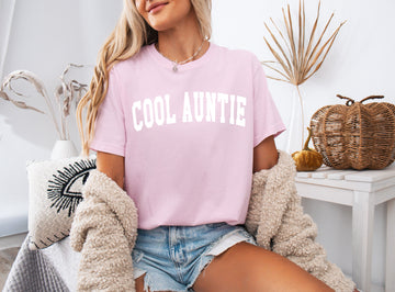 Cool Auntie Comfort Colors Graphic Tees (High School Font)