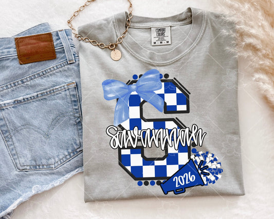 Custom Checkered Cheer Tee- Multiple Styles