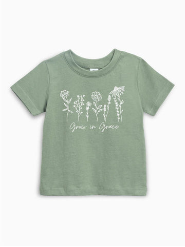 Grow In Grace Wildflowers Organic Cotton Baby And Kids Tee Easter Christian