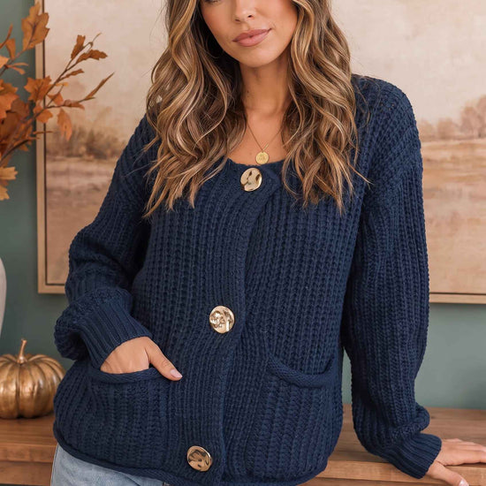 Cozy Afternoons Navy Cardigan