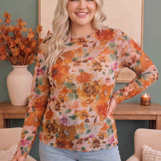 Mums the Word Mesh Floral Top