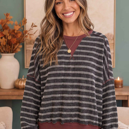 Perfect Plum Striped Sweater