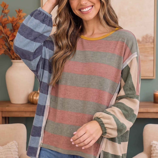Colorblock Dream Top in Mixed Stripes