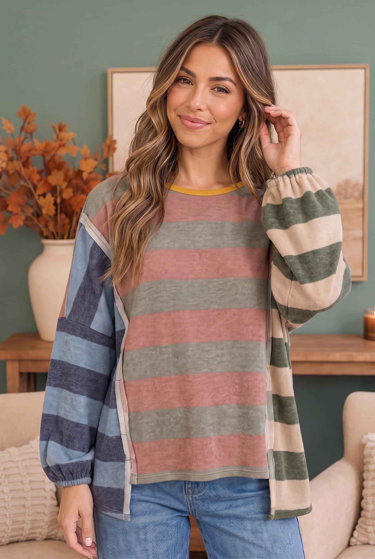 Colorblock Dream Top in Mixed Stripes