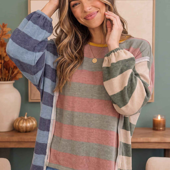 Colorblock Dream Top in Mixed Stripes