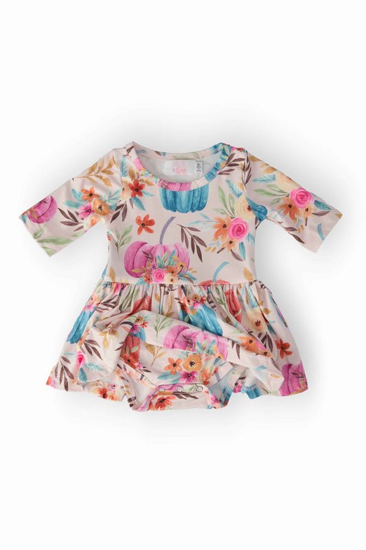 Harvest Blooms 3/4 Sleeve Twirl Bodysuit