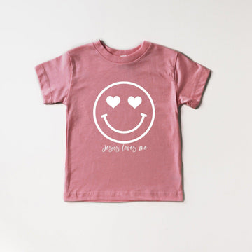 Heart Smile Jesus Loves Me Organic Cotton Baby And Kids Tee
