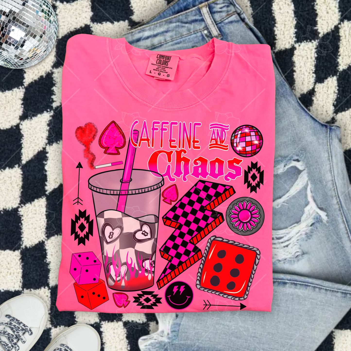 Caffeine & Chaos Tees- Multiple Styles