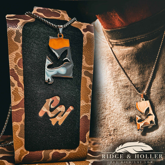 Alabama Duck- Stainless Steel Necklace and Pendant States Series