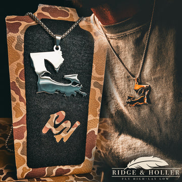 Louisiana Duck- Stainless Steel Necklace and Pendant States Series