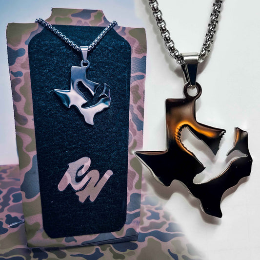 Texas Duck- Stainless Steel Necklace and Pendant States Series