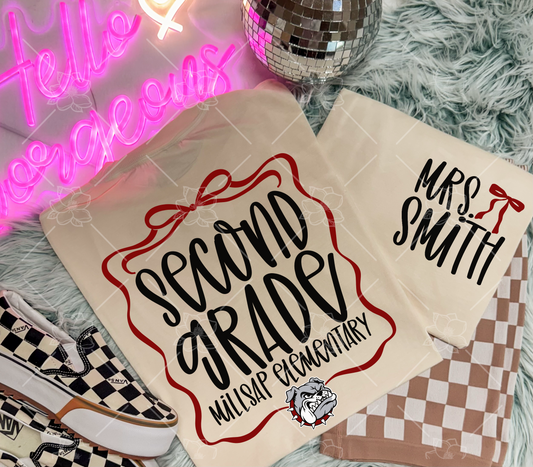 Custom Teacher Tee front & back - Multiple Styles