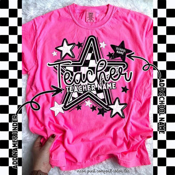 Mama/Teacher Custom Checker Star - Multiple Styles