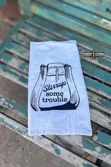 Stirrup Some Trouble Tea Towel
