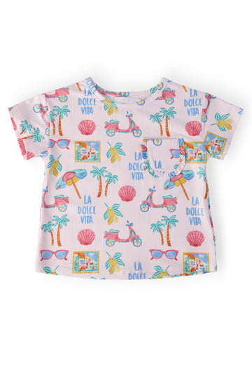La Dolce Vita Ruffle Pocket Tee