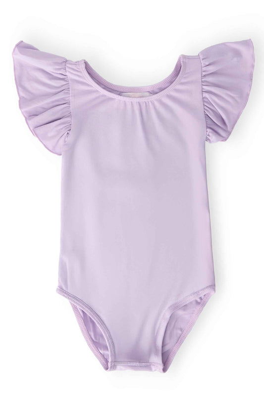 Lavender S/S Flutter Sleeve Leotard