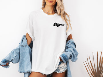 Mama Comfort Colors Graphic Tees (Groovy Left Chest)