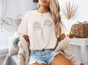 Monstera botanical Comfort Colors T Shirt (Monstera 2 leaves)