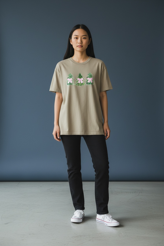 Christmas Trees with Pink Bows Tee