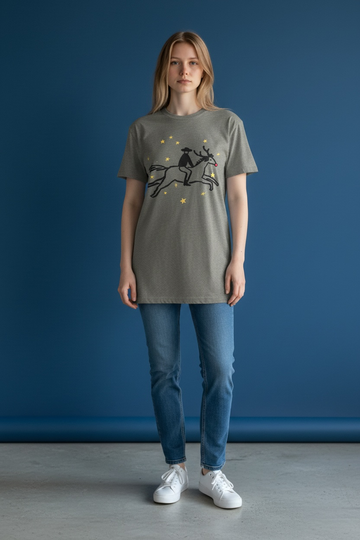 Cowboy riding a Reindeer Christmas Tee