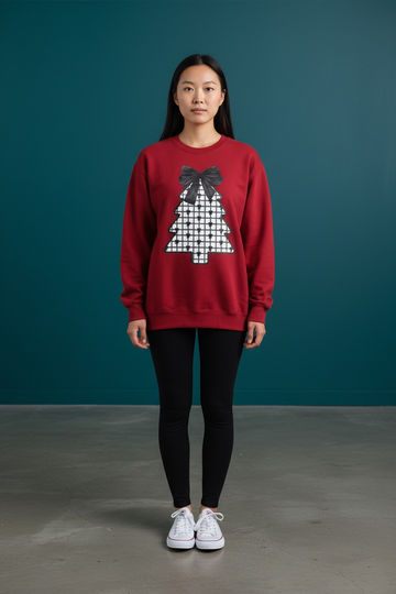 Christmas Tree Sweater with Bow pattern