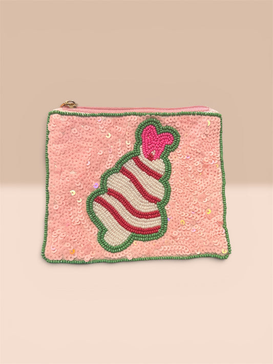 Embellished Christmas Tree Coin Purse