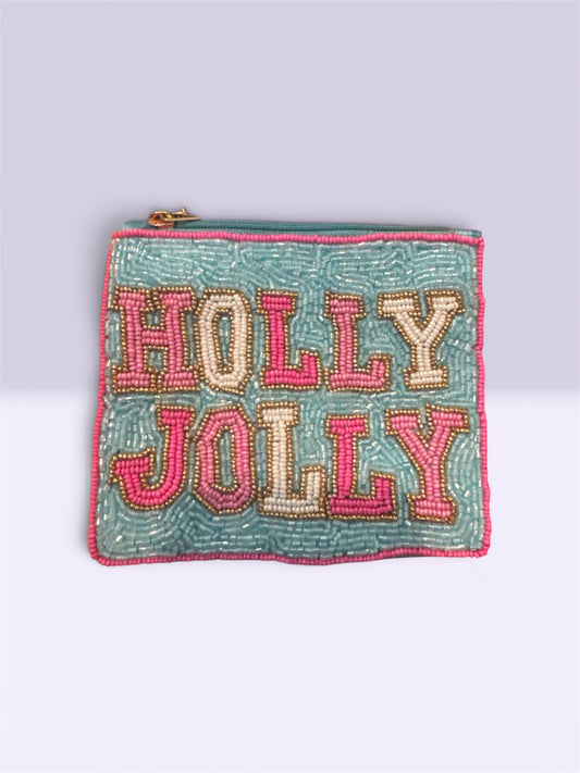 Holly Jolly Embellished Coin purse