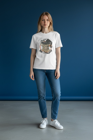 Moo I mean Boo Highland Cow Seasonal T-Shirt