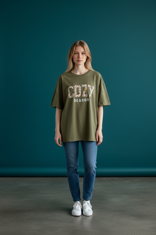 Sage Green Cozy Season T-Shirt
