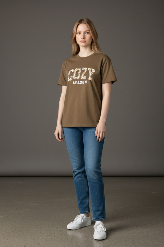 Light Brown Cozy Season T-Shirt